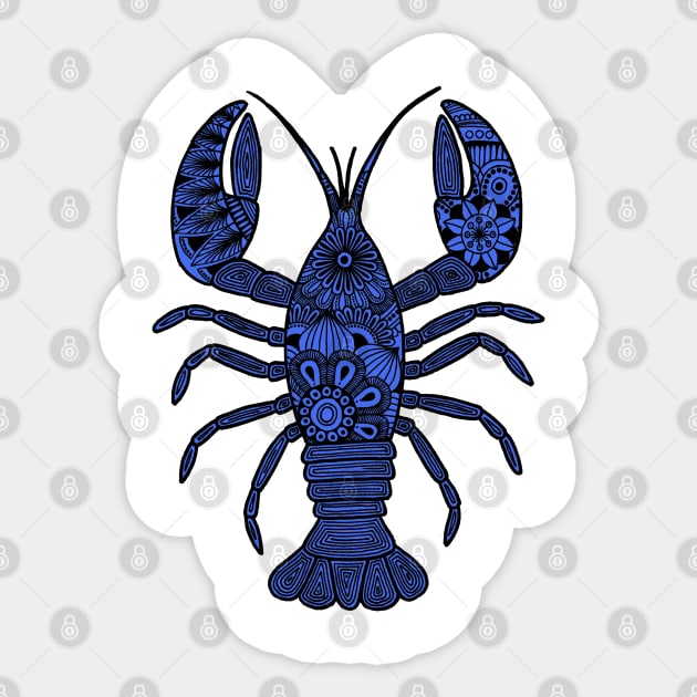 Lobster (black and blue vertical) Sticker by calenbundalas